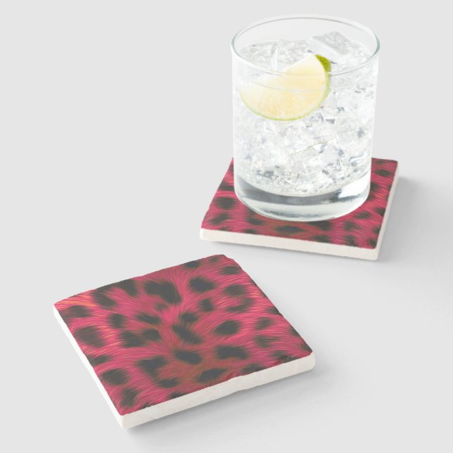 Hot Pink Leopard Print Faux  Stenunderlägg (Sidan)