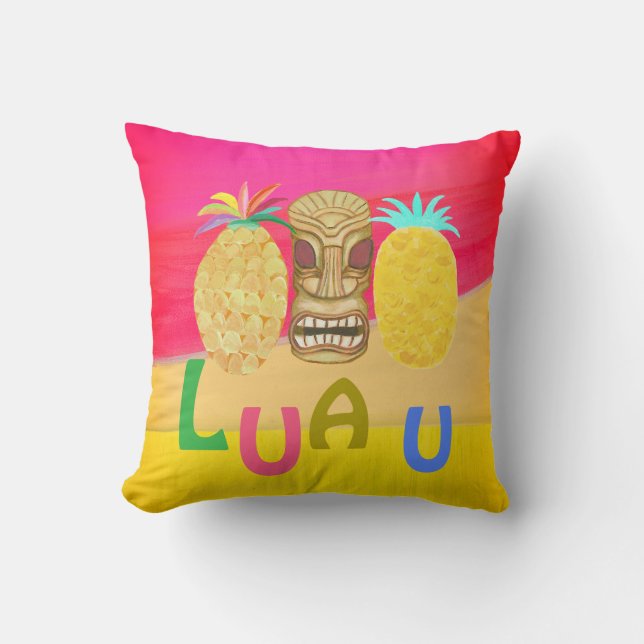 Hot Pink Luau Kudde (Framsida)