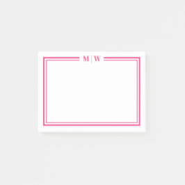 Hot Pink Monogram Post-it Block