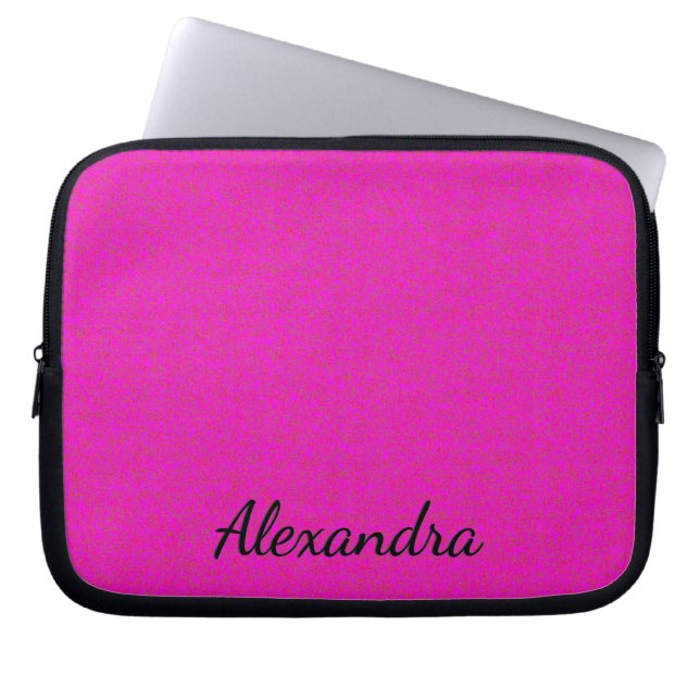 Hot Pink Personalized  Laptop Sleeve (Framsidan)