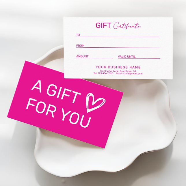 Hot Pink Professional Business Gift Certificate (Skapare uppladdad)