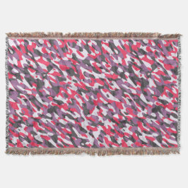 Hot pink, purple and black camo abstract filt