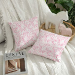 Hot Pink Scribble Cats – modern cute Pattern Kudde<br><div class="desc">Bold and playful,  this hand-drawn pattern features oversized scribble cats in lively poses,  outlined in hot pink with soft speckled texture on bright white. The loose linework and overlapping forms create an artsy,  modern vibe that feels energetic without being busy.</div>