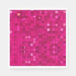 Hot Pink Sequin Pappersservett