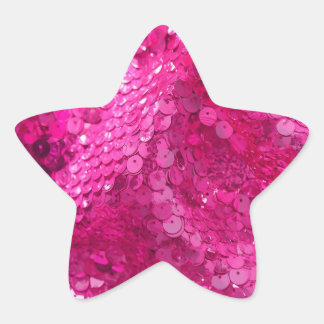 Hot Pink Sequin  Stjärnformat Klistermärke