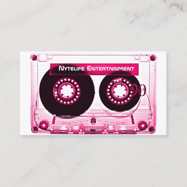 Hot Pink (Tjej) Mixtape Visitkort (Framsida)