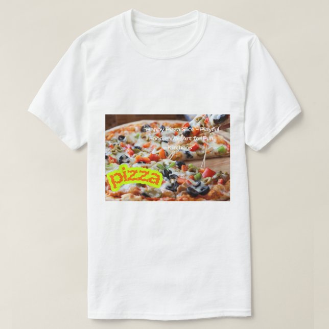 Hot Pizza Photo - Real Steaming Food Image T Shirt (Design framsida)