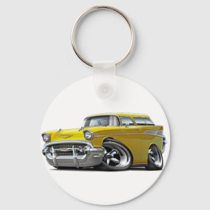 Hot rod 1957 för Chevy Nomadgult Nyckelring