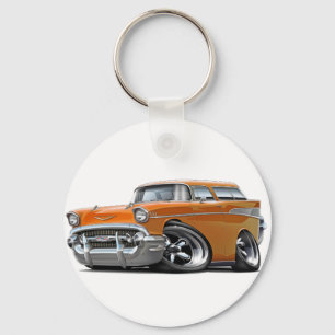 Hot rod 1957 för Chevy Nomadorange Nyckelring