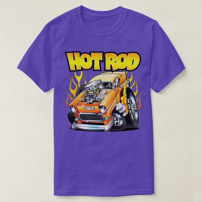 Hot rod 55 Gaser Blåsäck med uppfällda flamstrålar T Shirt (Design framsida)
