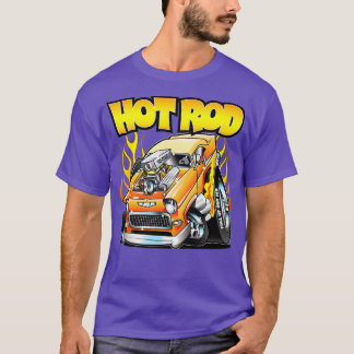 Hot rod 55 Gaser Blåsäck med uppfällda flamstrålar T Shirt