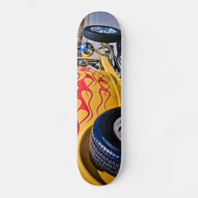 Hot rod 6 flammar jobbdäcket skateboard bräda 20 cm (Framsida)