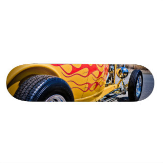 Hot rod 6 flammar jobbdäcket skateboard bräda 20 cm