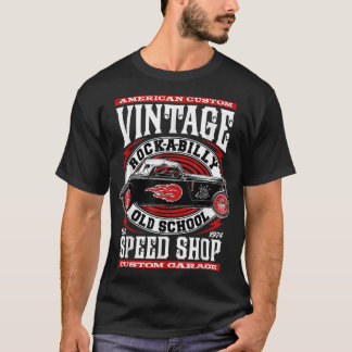 Hot rod 70-talets Rockabilly Clothing Sock Skutt V T Shirt