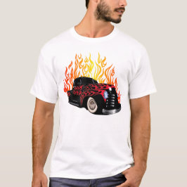 hot rod ancienne voiture garage flamme vintage feu t shirt