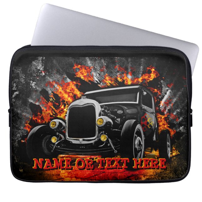 Hot rod Brand Add Namn Text Laptop Fodral (Framsidan)