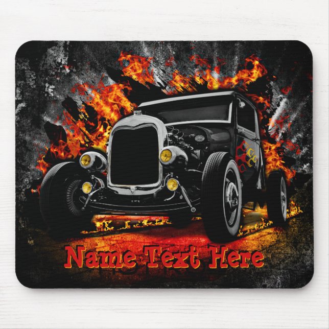 Hot rod Brand Add Namn Text Musmatta (Framsidan)