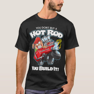 Hot rod Builder Red Wagon Blown Engine-bil T Shirt