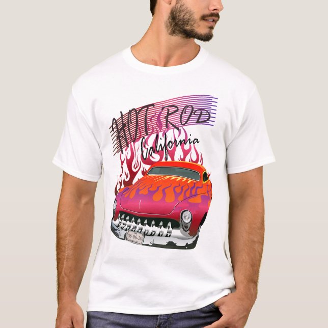 hot rod california by hipster skulls t shirt (Framsida)