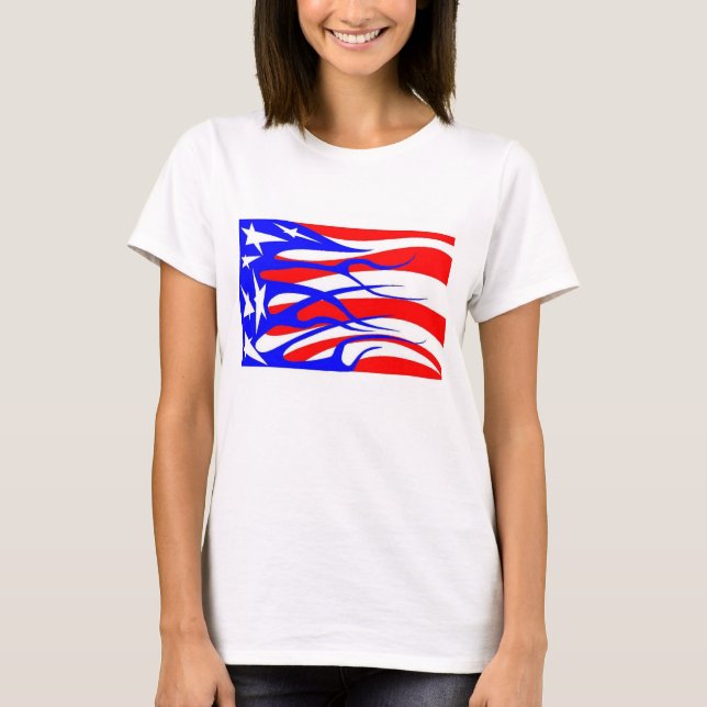 Hot rod flagga mönster t-shirt (Framsida)