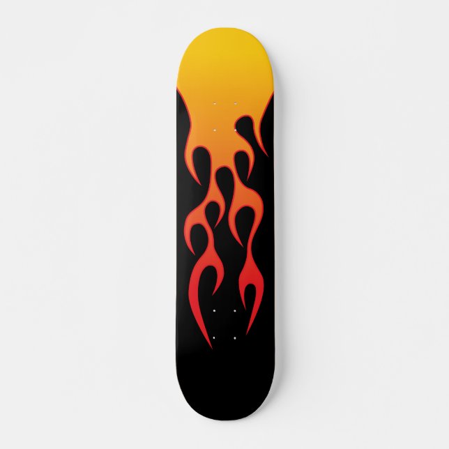 Hot rod flammar old school skateboard bräda 21,6 cm (Framsida)