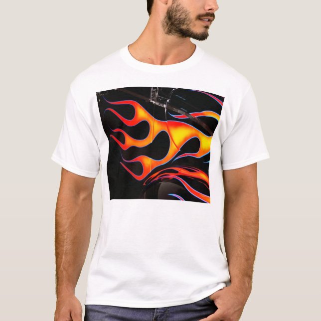 Hot rod flammar T-tröja T-shirt (Framsida)