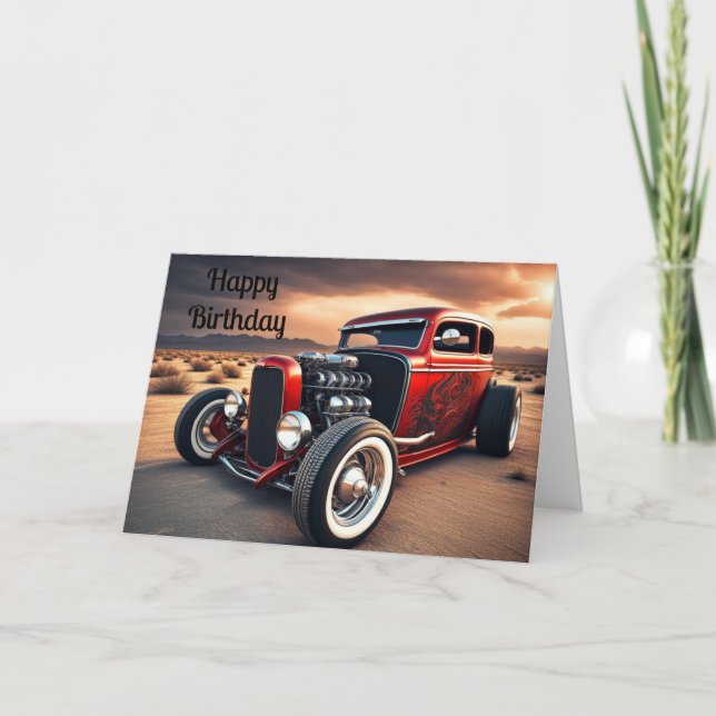 hot rod födelsedagskort kort (Framsida)