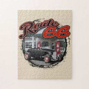 Hot rod för rutt 66 pussel