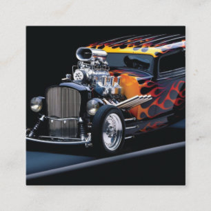 Hot rod fyrkantigt visitkort