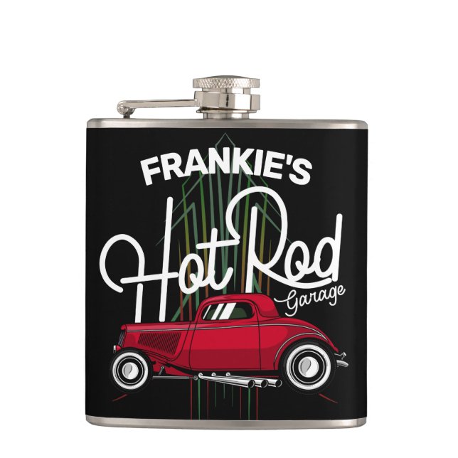 Hot rod Garage CUSTOM NAME Deluxe Streck bil Fickplunta (Framsidan)