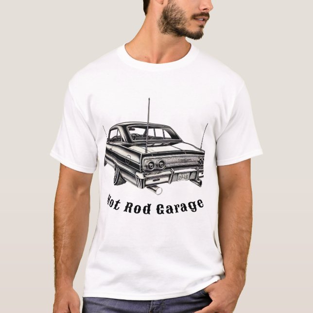 Hot rod Garage T Shirt (Framsida)