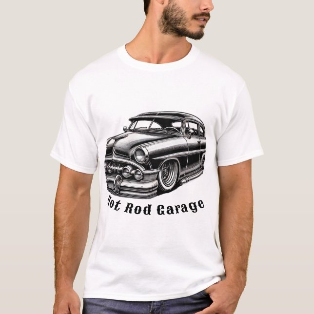 Hot rod Garage T Shirt (Framsida)