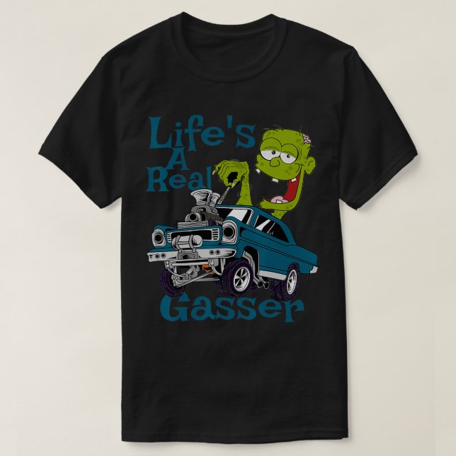 Hot rod Gasser Outlaw Drag Tävla Blown Street T Shirt (Design framsida)
