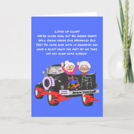 Hot rod Grannies Greeting Card Kort