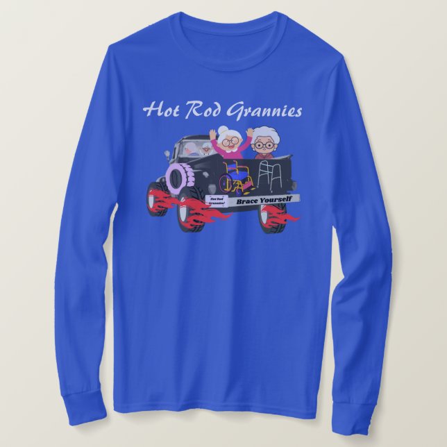 Hot rod Grannies Långärmad T-Shirt (Design framsida)