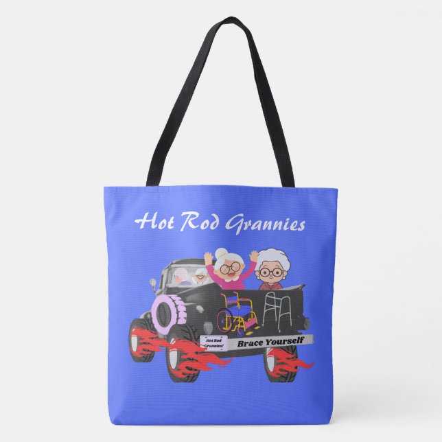Hot rod Grannies Shoulder Tote Bag Tygkasse (Framsida)