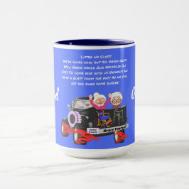 Hot rod Grannies Two Tone Blue Coffee Mugg