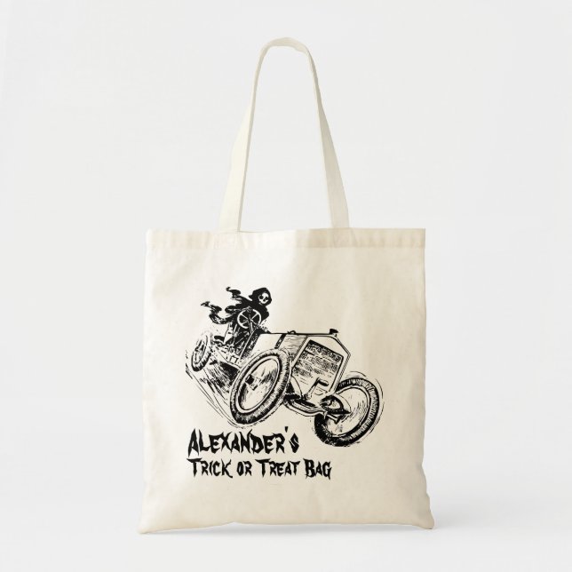 Hot rod Halloween Bus eller godis Bag Tygkasse (Framsidan)