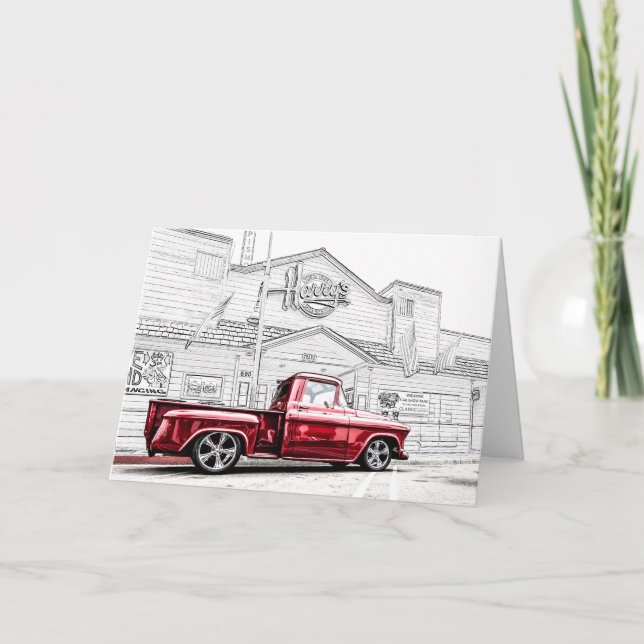 Hot rod-hälsningskort helgkort (Framsida)