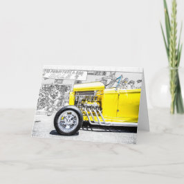 Hot rod-hälsningskort kort