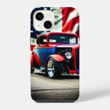 Hot Rod och amerikansk flagga