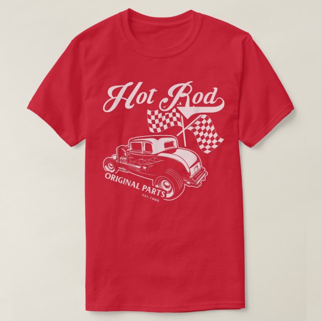 Hot rod Original Parts Classic Old American Engine T Shirt (Design framsida)