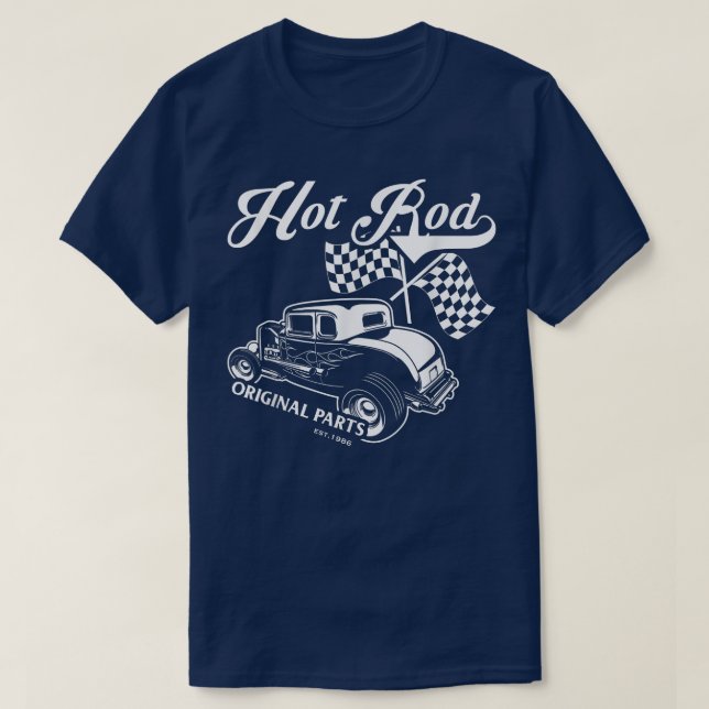 Hot rod Original Parts Classic Old American Engine T Shirt (Design framsida)