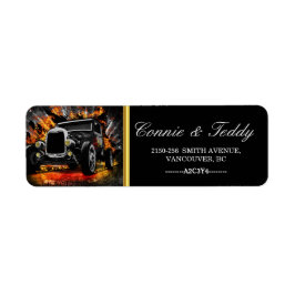 Hot rod party eleld Bröllop Lable Returadress Etikett