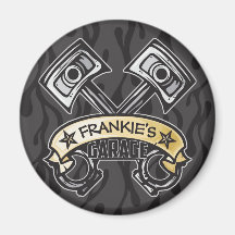 Hot rod Pistons Ghost Flames Custom NAME Garage