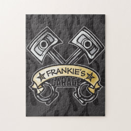 Hot rod Pistons Ghost Flames Custom NAME Garage Pussel