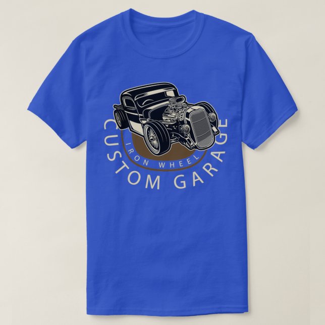 Hot rod Retro Rockabilly Järn Wheel Gift 1 T Shirt (Design framsida)