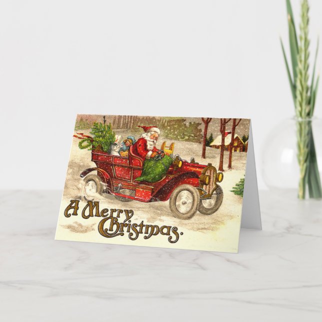 Hot rod Santa Helgkort (Framsida)