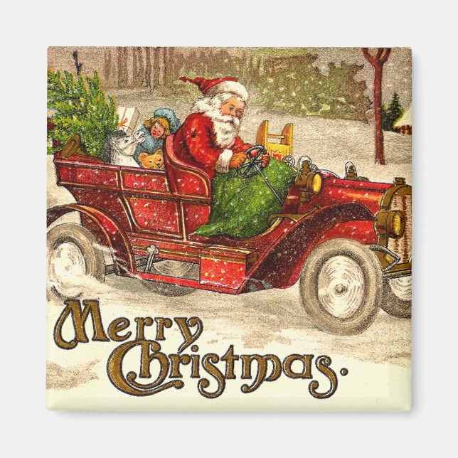 hot rod Santa Magnet (Framsidan)