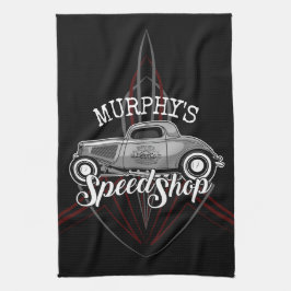 Hot rod Speed Shop CUSTOM NAME Streck Garage Kökshandduk